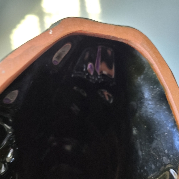 Vintage Blue Mountain Pottery Owl Statue green drip glaze bird wise cottage - Picture 13 of 14